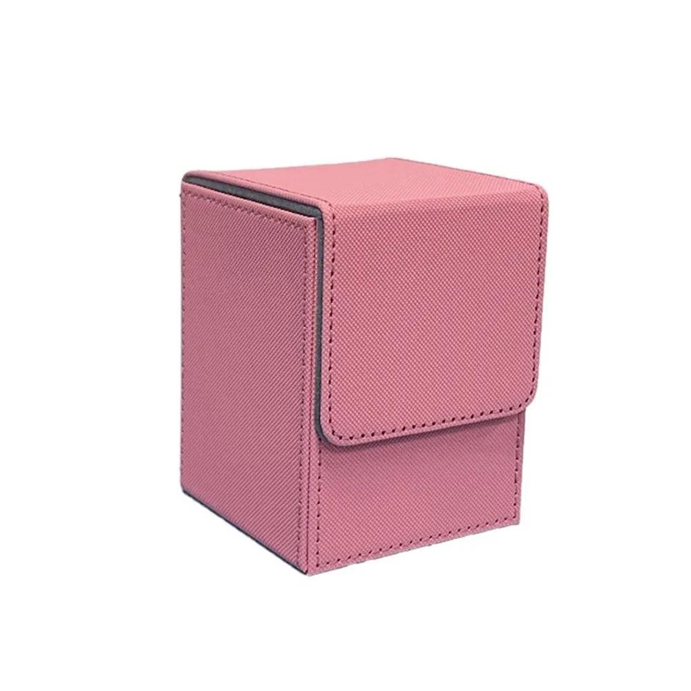 Fashion PU Leather Card Deck Box Flannel Collection Window Collection Box Game Card Organizer Children