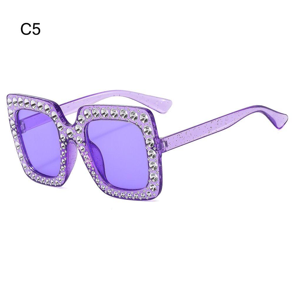 Crystal Oversized Sunglasses for Women Rhinestone Square Diamond Sun Glasses Retro Big Frame Sparkling Eyewear  New