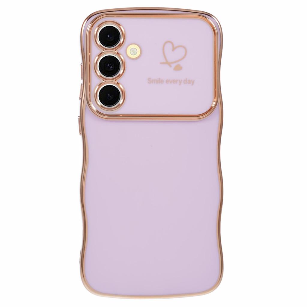 For Samsung Galaxy A54 5G Case Love Hearts TPU Phone Cover Curly Wave Frame Large Window