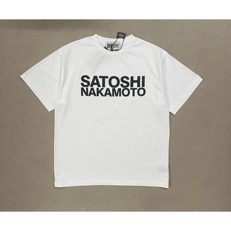 T-shirt Coton Surdimensionné Homme Avec Impression Graphique Satoshi Lavage Vintage Hip Hop Streetwear Manches Courtes