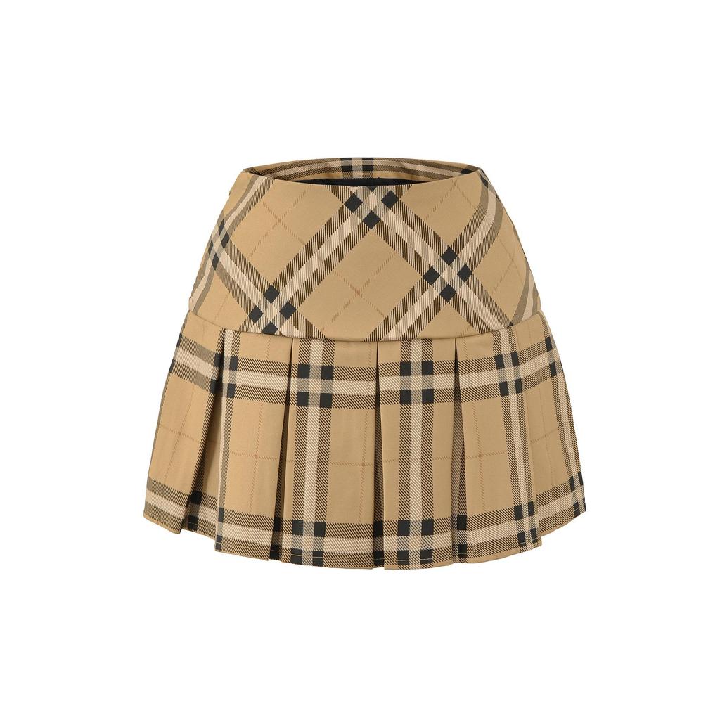 Plaid High-Waisted Pleated Skirt - 2026 Spring Arrival, Women's College Style