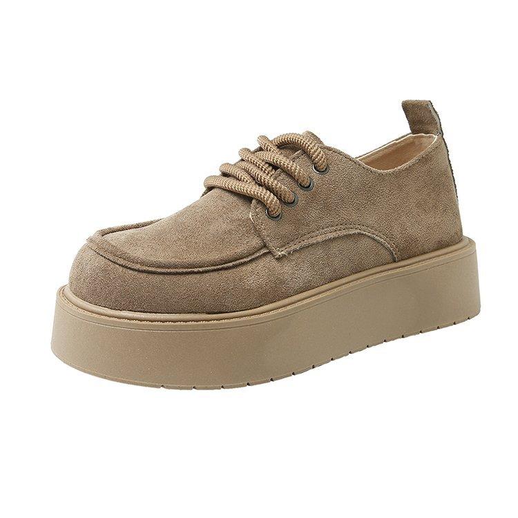 [Youshilai] Retro Platform Loafers for Women's Spring 2025 New Deep-mouth Height-increasing Casual Versatile Single Shoes