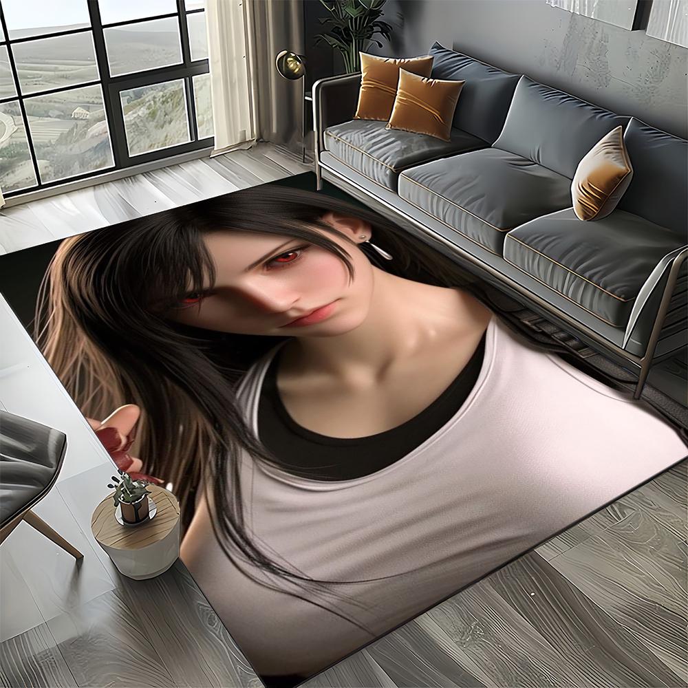 New Style Final Fantasy Games Cloud Tifa Aerith Carpet Rug for Living Room Bedroom Home Sofa,Kids Play Non-slip Floor Mat