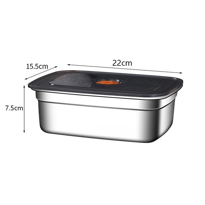 304 Stainless Steel Lunch Box With Lid Sealed Leak-Proof Bento Box Refrigerator Freezer Storage Box Outdoor Camping Lunch Box