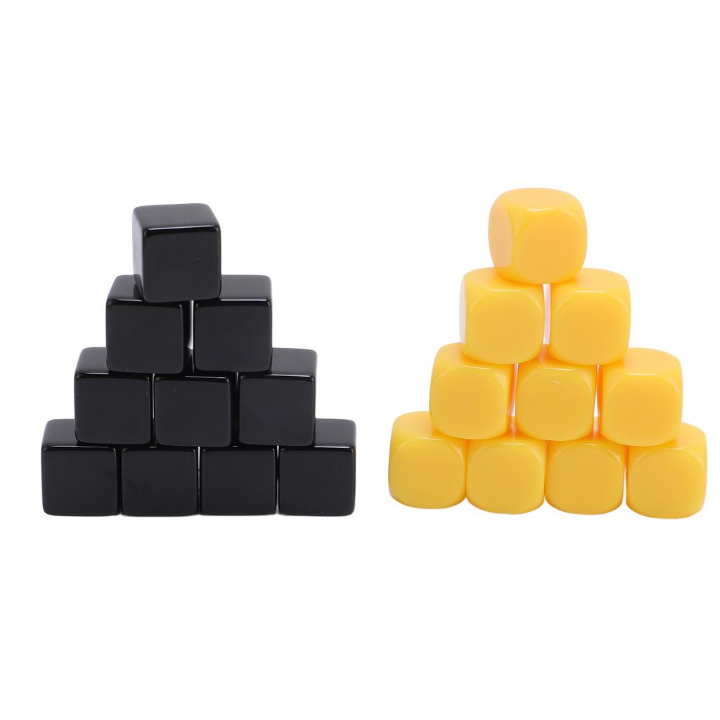 20Pcs 16mm Blank Dice Plastic Impact Proof Multifunctional DIY Blank Dice with Storage Bag for Board