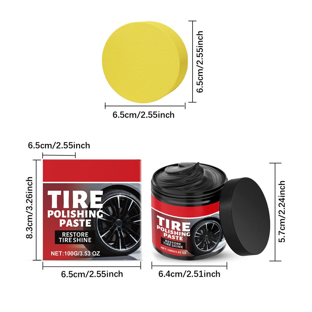100G Wheel Rims Maintenance Tire Rims Scratch Polishing Paste Scratch Refurbishment Paste with Sponge Wheel Hub Detailing