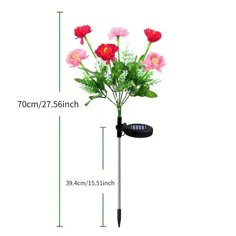Solar LED Snow Lotus Simulation Flower Lawn Lamp Summer Garden Outdoor Wedding Holiday Home Patio Yard Decoration Party Lights
