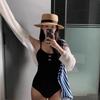 Womens Solid Color One-Piece Swimsuit With Padded Cups Slim Fit Resort Vacation Swimming