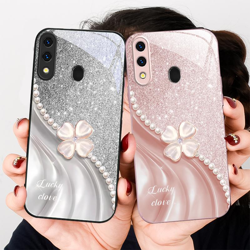 Pink Four-leaf Clovers For Samsung A20 30 22 23 24 25 26 31 32 A33 34 35 42 50 51 52 53 54 55 56 70 71 72 73 Glass Phone Case