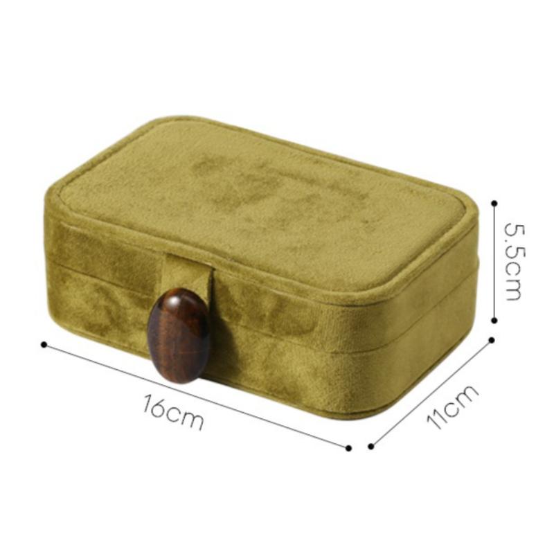 

Velvet Jewelry Box Portable Travel Ring Earrings Storage Boxes Luxury Ring Earrings Organizer Box Natural Stone Jewelry Boxes зелёный