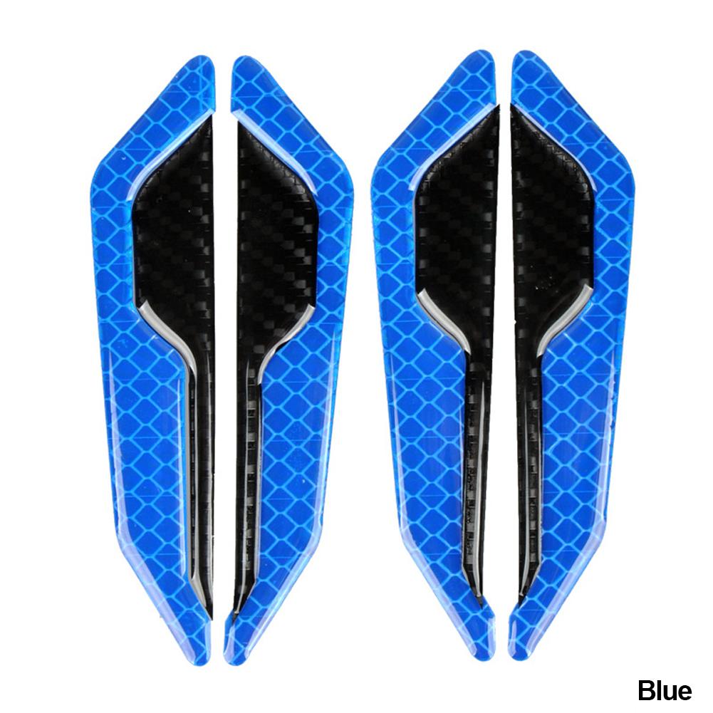 

4 шт. светоотражающие наклейки на двери кузова внедорожника, предупреждающие о столкновении, защитные наклейки из углеродного волокна, автомобильные аксессуары, наклейки на автомобиль синий