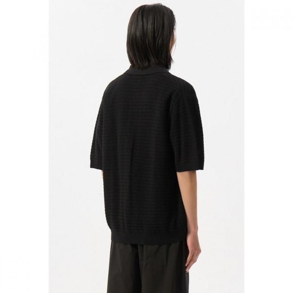 Customellow Black Mesh Half Sleeve Cardigan Black Cwwam25312bkx