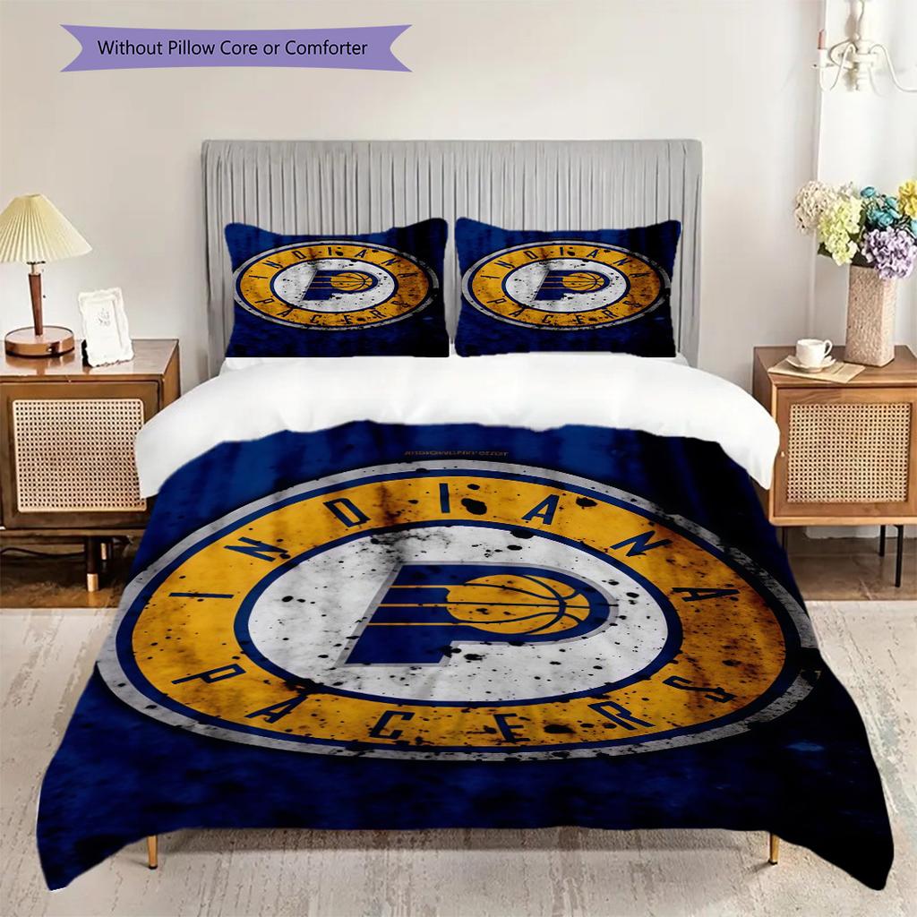 Indiana Pacers Vintage Logo Bedding(1 * Duvet Cover + 2 * Pillowcase, Without Core) Soft and Comfortable Duvet Cover and Pillowcase
