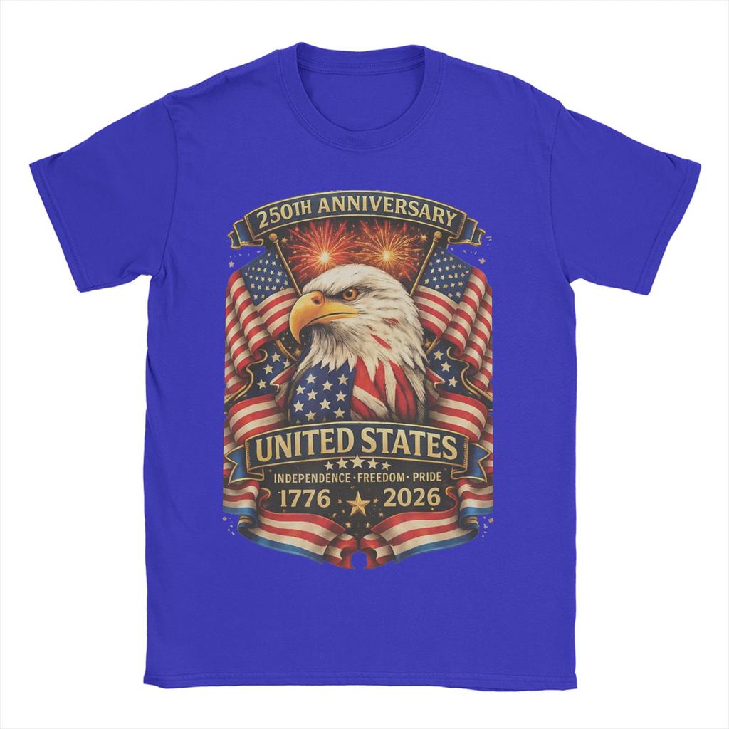 Oversized T Shirt Summer Anniversary USA Fashion T Shirts Cotton Tee Shirt for Unisexs Aesthetic Cheap Short Sleeve Tops