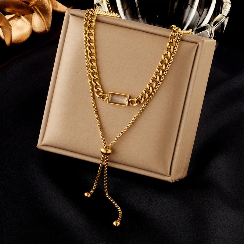DIEYURO Nerezová ocel 316L Motýlek Měsícní zámek Modré oči Přívěsek Náhrdelník Pro ženy Nový Vícevrstvý Choker Řetízek Šperky Dárky