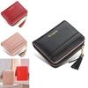 Womens Short Wallet Pu Leather Multicard Holder With Tassel Decoration For Daily Use