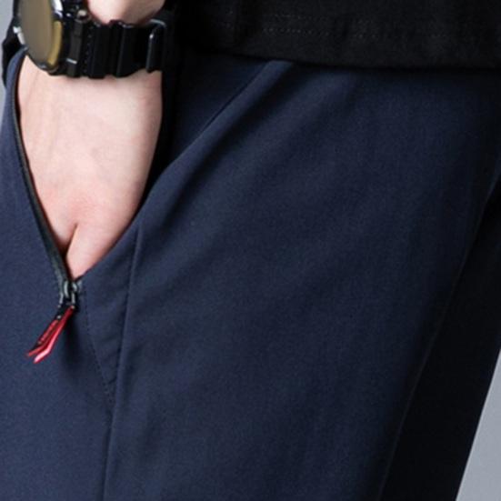 Pantaloni de costum pentru bărbați, largi, elastici, drepti, cu șnur, talie elastică, moale, respirabili, de culoare uni, pentru antrenament de gimnastică, pentru jogging, pantaloni de sport Ninth