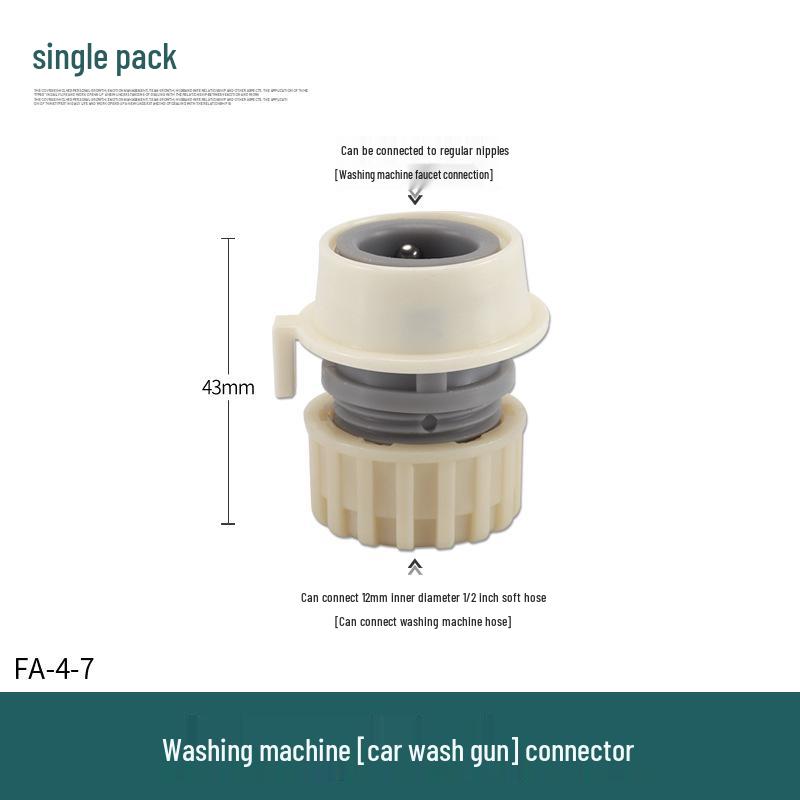 Household Water Gun Connector for 3/4/6 Point & 1 Inch Soft Hose - Car Washer Nipple & Washing Machine Faucet Adapter