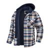 Men's Autumn/Winter Long Sleeve Lapel Plaid Hooded Thickened Shirt Jacket