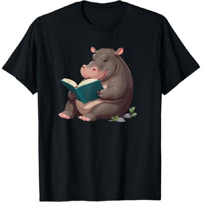 Hippopotamus Is Reading a Book, Reading Hippo T-Shirt