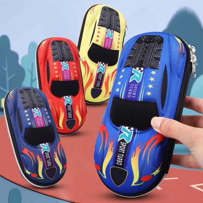 Estojos de lápis de carro de corrida 3D, desenhos animados, estojo escolar para crianças, caixa de papelaria, estojo de caneta de plástico EVA PU, bolsa de caneta fofa para meninos