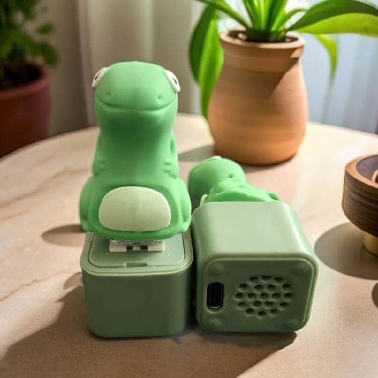 USB Wiederaufladbarer Interaktiver Eidechsen-Schlüsselanhänger Leucht- und Soundfunktion Robustes ABS-Material Camping Nachtzubehör