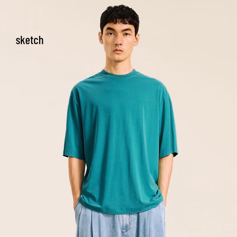 CROQUIS Men s 2024 Autumn Loose Crew Neck T-Shirt S