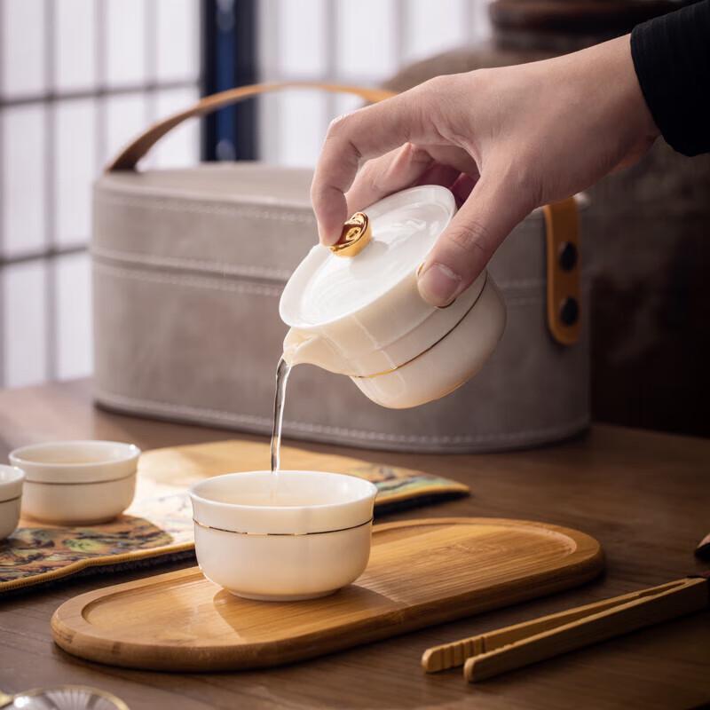 Luxury Portable Travel Tea Set (1 Pot, 3 Cups)