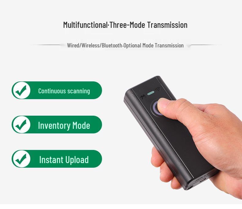 High-Speed Portable Wireless 1D/2D Scanner with Bluetooth & 2.4G Connectivity