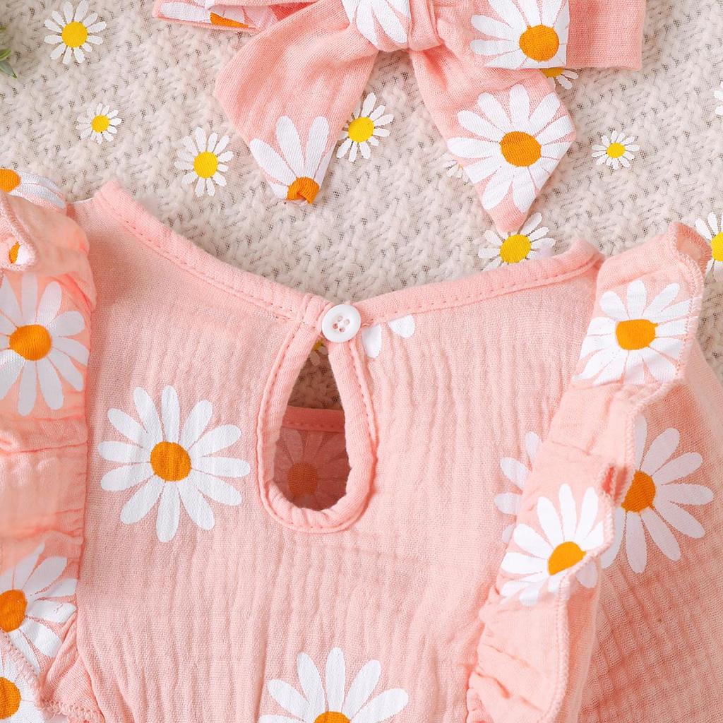 Baby Mädchen Strampler Kleidung Rüschen Ärmellos Neugeborene Body mit Stirnband Herbst Jumpsuit Mode Kleinkind Outfit Anzug