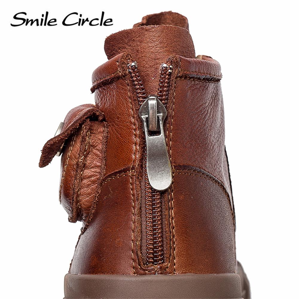 Damen-Stiefel aus echtem Leder, mit Schnürung hinten und