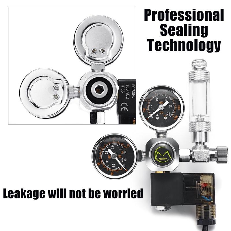 G5/8 W21.8 Aquarium Co2 Regulator System With Check Valve Bubble Counter Magnetic Solenoid Carbon Dioxide Meter