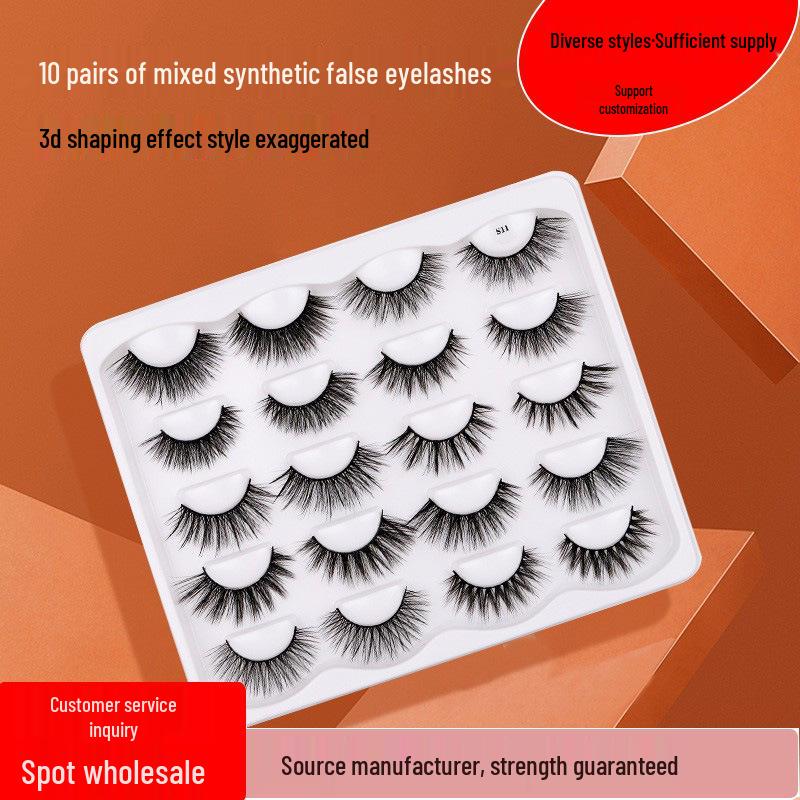

10-Pack 3D Faux Mink False Eyelashes: Thick, Long, Natural-Looking Lashes