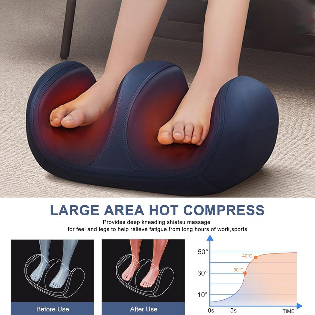 Shiatsu Foot Massager Machine Deep Tissue Rolling Muscle Massager Promotes Blood Circulation Home Office Unisex Gifts