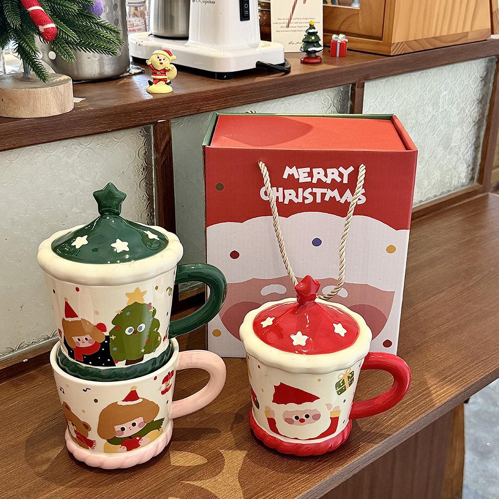 Christmas gift mug ceramic high-value Christmas cup gift box for girls with gifts Christmas Eve