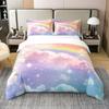 Rainbow Clouds Duvet Cover Sets For Kids Boys Girls Queen King Size Lightweight Quilt Covers Colorful Cartoon Cute Bedding Sets