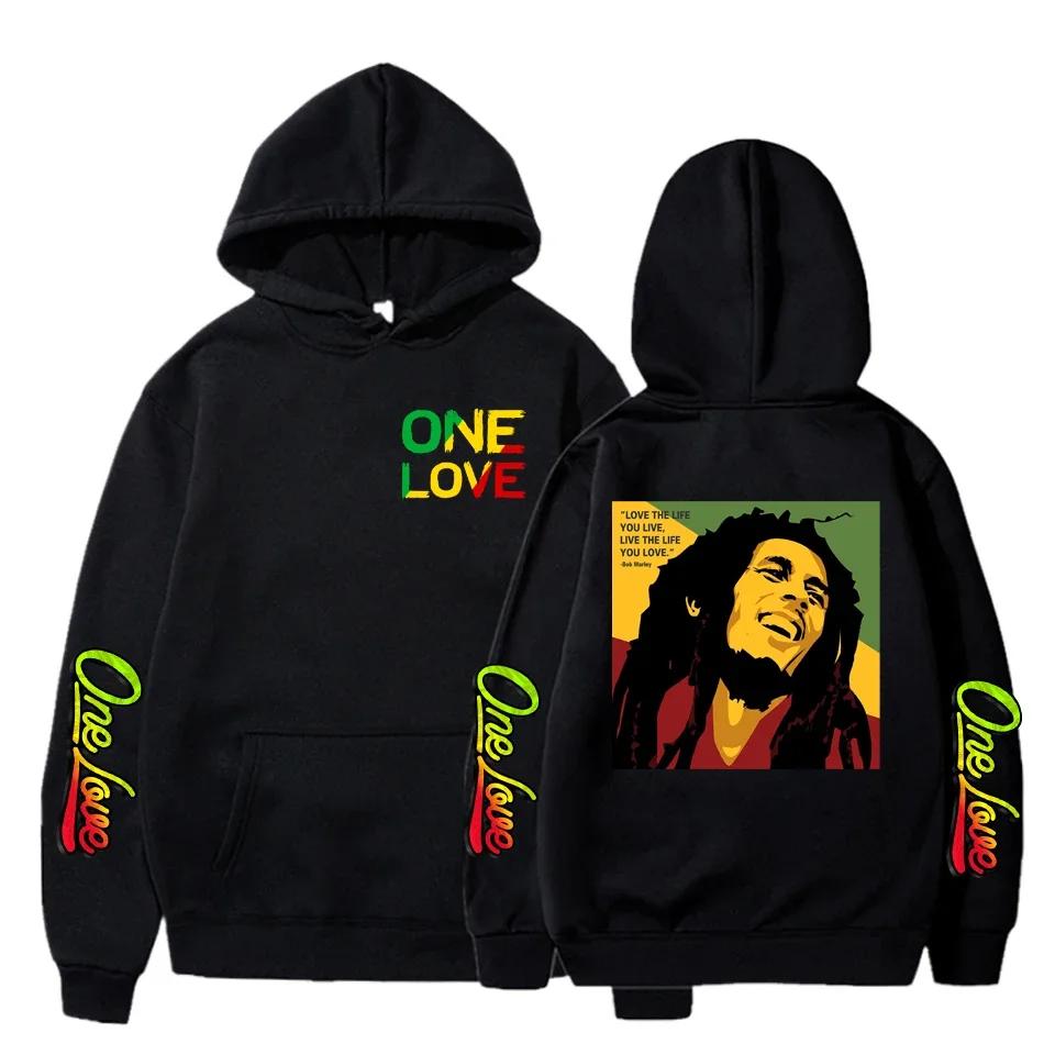 

2025 new model of the alliance Bob Marley rap singer hooded sweatshirt featuring fashionable prints loose and simple design 3XL