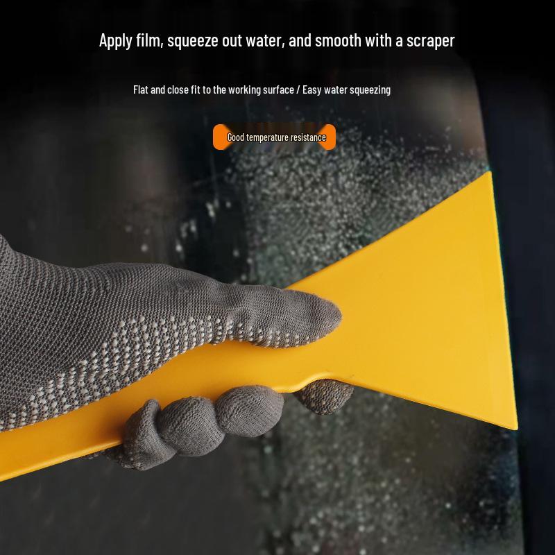 Car Film Application Tool Set - White Triangle Hard Plastic Scraper, Wear & High-Temperature Resistant, Water-Draining