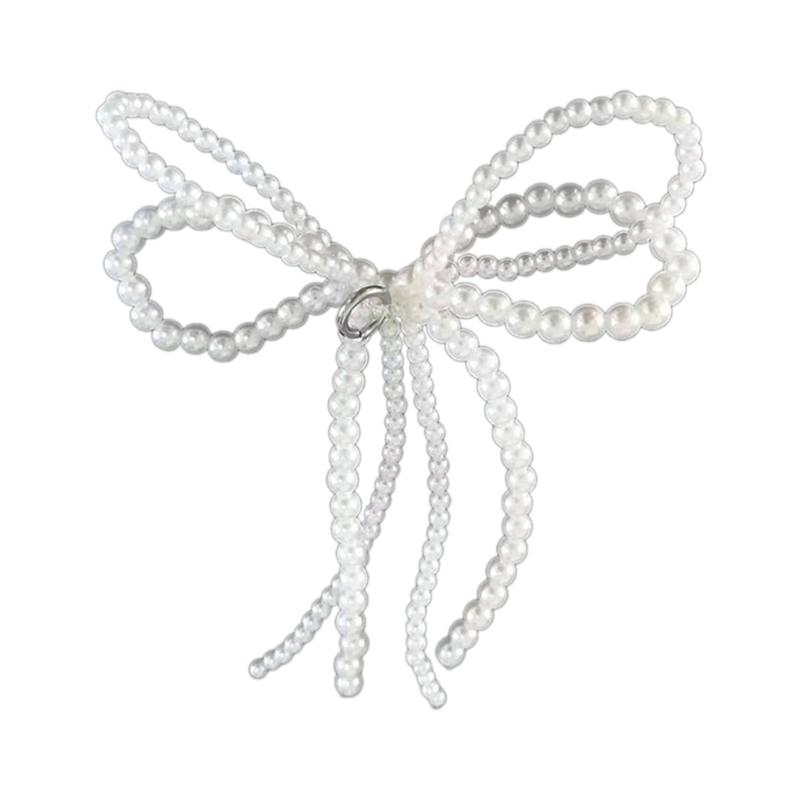 Elegant Pearl Bowknot Charm for Jewelry Making DIYs Keychain Necklace Earrings Crafts Shoe Buckle Ornament Accessories