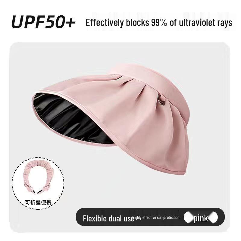 Damen UV-Schutz Radfahren Sonnenhut mit Gesichtsbedeckung und modischem offenem Oberteil-Design