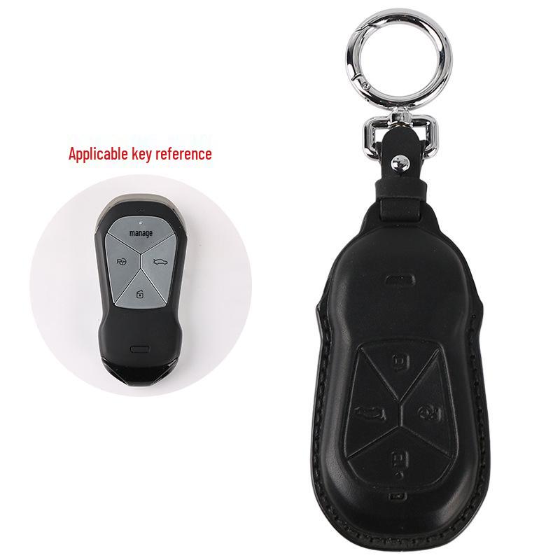 Genuine Leather Car Key Case for Xpeng P7, G3i, P5 - Handmade Cowhide High-End Retro Keychain Cover