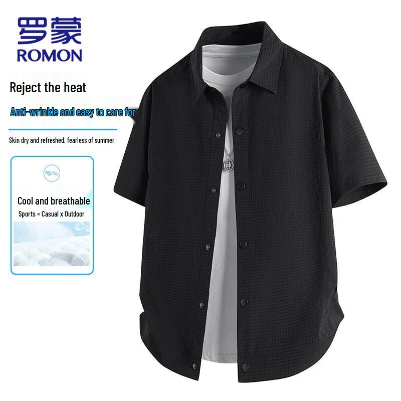 ROMON Men s Ice-Cool Breathable Short Sleeve Shirt XL