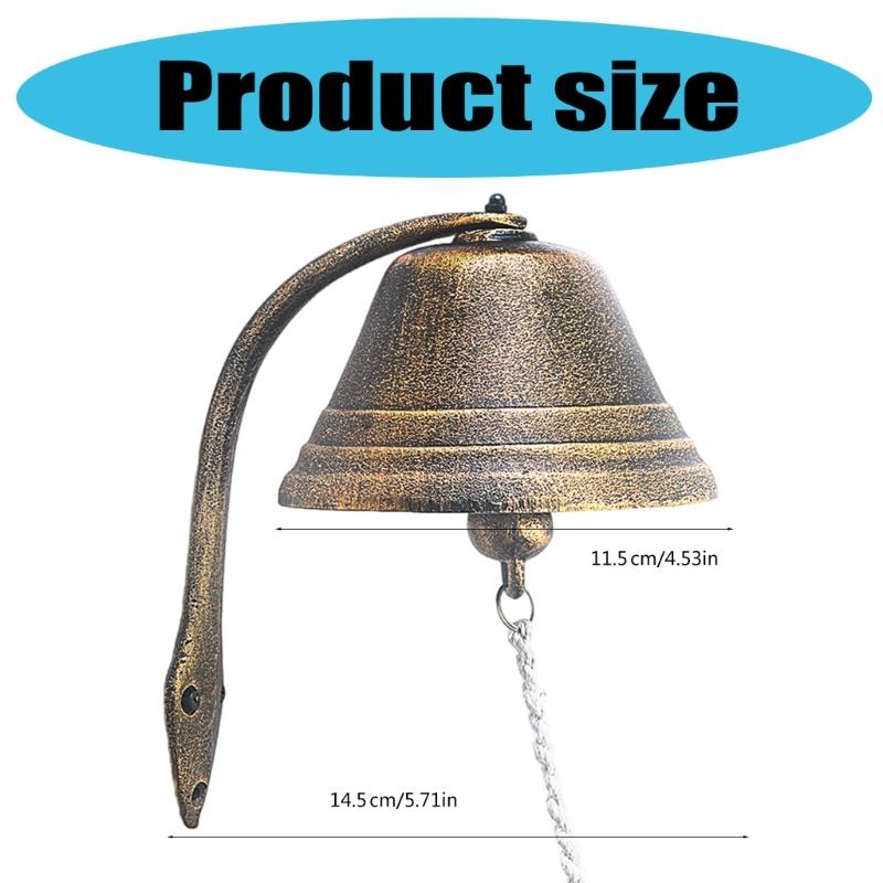 Vintage Wrought Iron Dinner Bells Outdoor Entry Door Decoration Weather Resistant Garden Gate Doorbell with Clear Sound