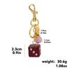 Punk Hiphop Black Dice Keychain Vintage No.8 Billiard Lucky Pendant Cool Y2K Accessory for Streetwear Fans Daily Wear