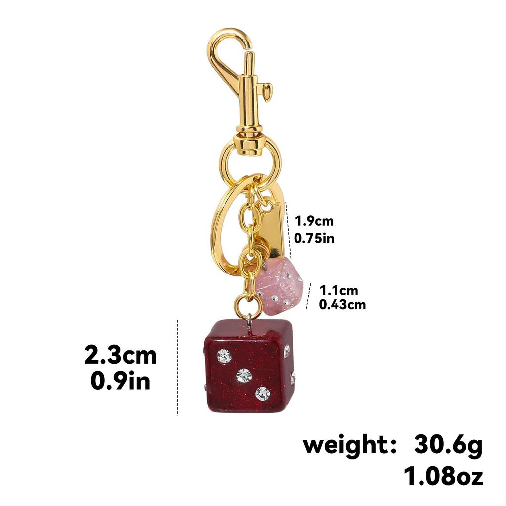 Punk Hiphop Black Dice Keychain Vintage No.8 Billiard Lucky Pendant Cool Y2K Accessory for Streetwear Fans Daily Wear