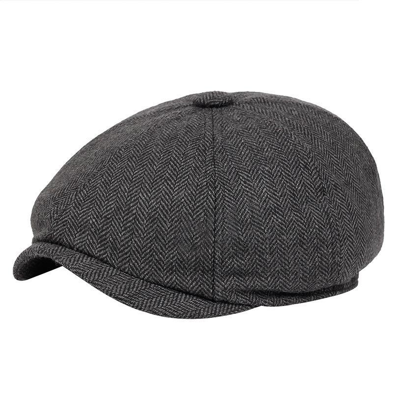 New Fashion casual Gavroche vintage pour hommes automne et hiver béret chapeau britannique chevrons plat hip-hop chapeau béret