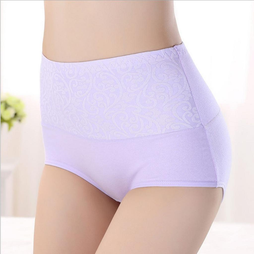 5 Pack High Waist Cotton Underwear for Women Full Coverage Floral Print Panties Soft Breathable Briefs Multicolor