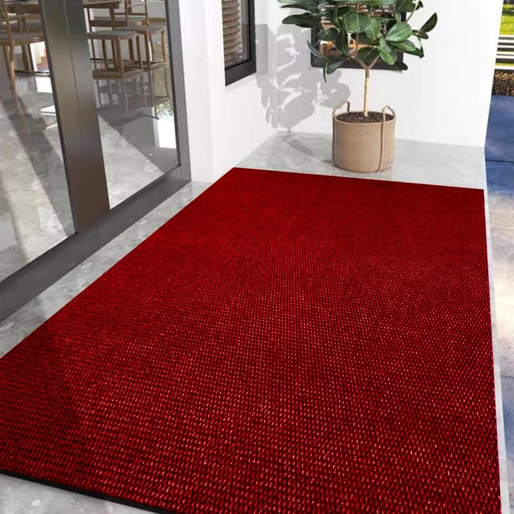 Entrance Kitchen Commercial Large Simple Mud Foot Wiping Mat Mat, Mat, Outdoor/Indoor, Non-Slip, Use, Plain, Size, Design, Removal, (Red 90150)