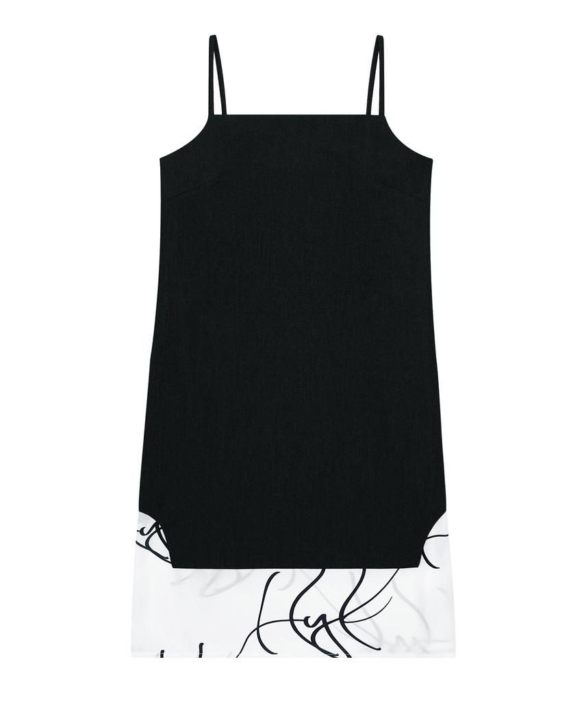 Hye Young Kim Satin Tunic Shift Sleeveless Dress - Black