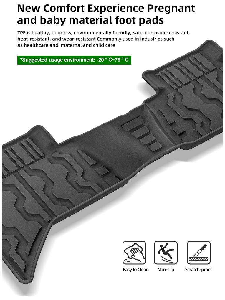 Eco-Friendly TPE Floor and Trunk Mats for 2024-2025 Mitsubishi Triton GSR/GLS Models